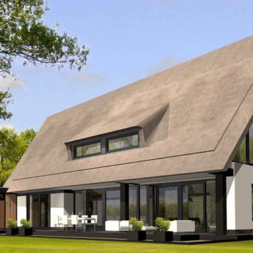 IBOC constructie moderne rietgekapte villa Schoppers constructie en advies