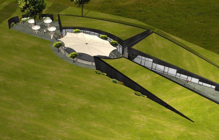 IBOC eco groepsverblijf groendak in landschap Gerrit Jan ter Horst