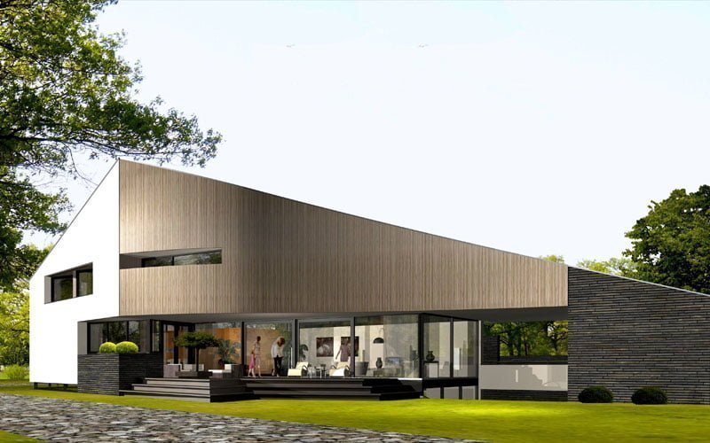 IBOC modern villa groendak golvende gevels wit gestuct Gerrit Jan ter Horst